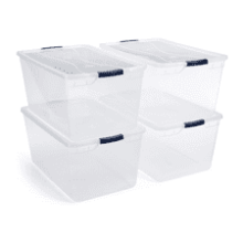 Rubbermaid Cleverstore 95 Quart Clear Storage Containers (4 Pack)