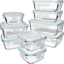 S SALIENT 18 Piece Glass Food Storage Containers