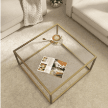 SAYGOER Gold Coffee Table Glass