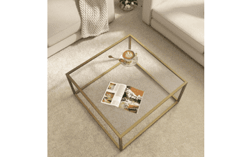 SAYGOER Gold Coffee Table Glass