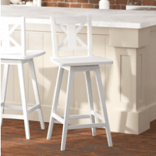 Taylor & Logan Gisella Modern Farmhouse Wooden Swivel Bar Stool