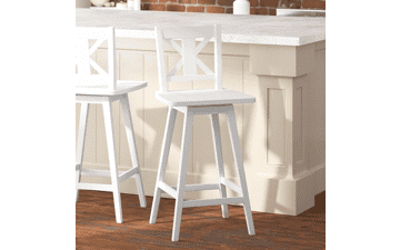 Taylor & Logan Gisella Modern Farmhouse Wooden Swivel Bar Stool