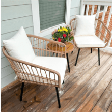 YITAHOME 3 Pieces Outdoor Wicker Patio Conversation Bistro Set