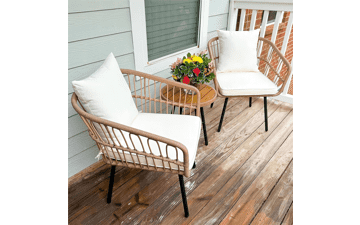 YITAHOME 3 Pieces Outdoor Wicker Patio Conversation Bistro Set