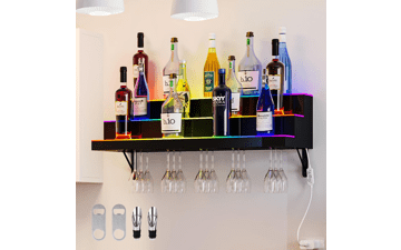 YITAHOME LED Light Liquor Display Shelf