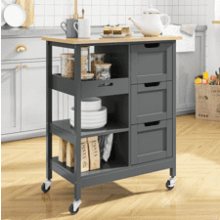 YITAHOME Small Solid Wood Top Kitchen Island Cart