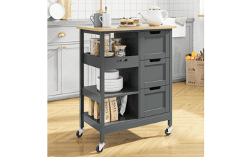 YITAHOME Small Solid Wood Top Kitchen Island Cart