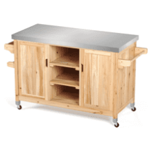 YITAHOME XL Solid Wood Outdoor Table and Storage Cabinet