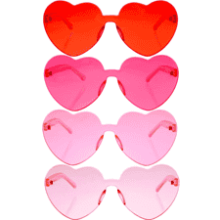 4 Pieces Heart Shaped Sunglasses