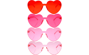 4 Pieces Heart Shaped Sunglasses