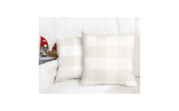 4TH Emotion Set of 2 Farmhouse Buffalo Check Plaid Throw Pillow Covers