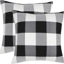 4TH Emotion Set of 2 Farmhouse Buffalo Check Plaid Throw Pillow Covers