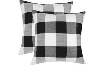 4TH Emotion Set of 2 Farmhouse Buffalo Check Plaid Throw Pillow Covers