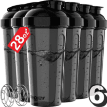 -6 Pack- 28 oz Protein Shaker Bottles