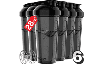 -6 Pack- 28 oz Protein Shaker Bottles