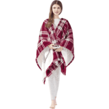 Beautyrest Reversible Faux Sherpa to Fleece Electric Wrap Poncho Blanket Shawl