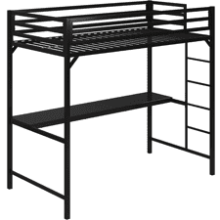 DHP Miles Metal Twin Loft Bed with Desk