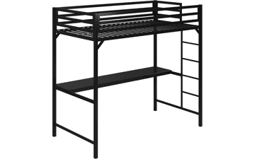 DHP Miles Metal Twin Loft Bed with Desk