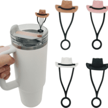 HomDsg 4 Pack Silicone Cowboy Hat Straw Covers