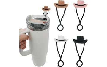 HomDsg 4 Pack Silicone Cowboy Hat Straw Covers