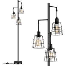 Industrial 3-Light Tree Floor Lamp