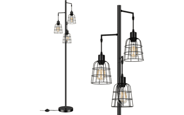 Industrial 3-Light Tree Floor Lamp