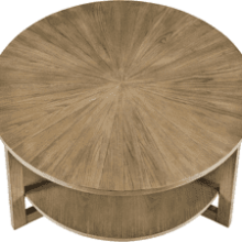 LEEMTOGIR Round Wooden Coffee Table