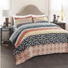 Lush Decor Bohemian Stripe Cotton Quilt Cover Set