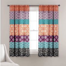 Lush Decor Bohemian Stripe Window Curtain Panel Set