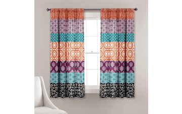 Lush Decor Bohemian Stripe Window Curtain Panel Set