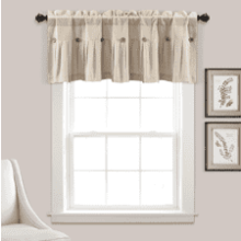 Lush Decor Linen Button Farmhouse Valance