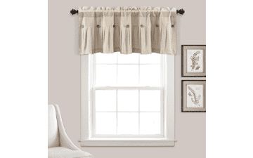 Lush Decor Linen Button Farmhouse Valance