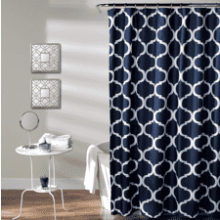 Lush Decor Navy Bathroom Shower Curtain