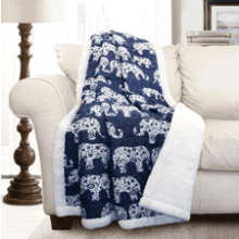 Lush Decor Navy Elephant Parade Throw