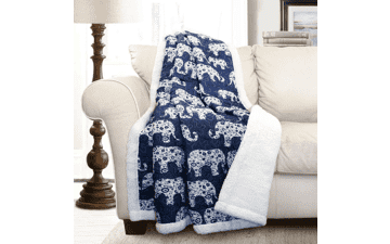 Lush Decor Navy Elephant Parade Throw