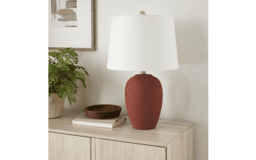 Nourison 23" Terracotta Rust Ceramic Pot Table Lamp