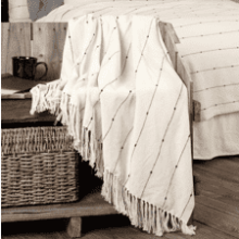 Piper Classics Farmcloth Stripe Throw Blanket