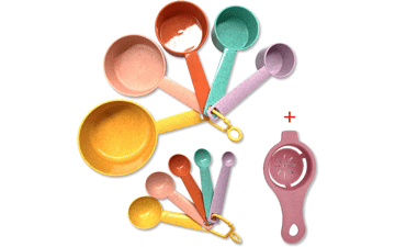 Plastic Measuring Cups and Spoons Set