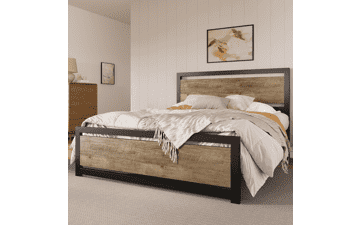 SHA CERLIN Queen Size Metal Platform Bed Frame