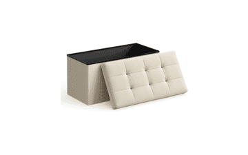 SONGMICS 30 Inches Folding Storage Ottoman Bench