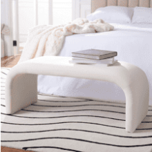 Safavieh Home Collection Tenko Modern Cream Velvet Bench