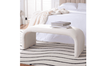 Safavieh Home Collection Tenko Modern Cream Velvet Bench