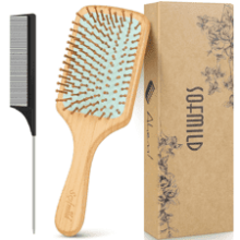 Sofmild Natural Bamboo Wood Hair Brush Set