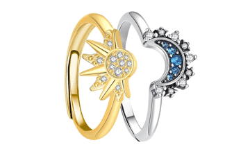 Sun and Moon Ring set