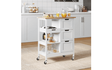 YITAHOME Small Solid Wood Top Kitchen Island Cart