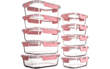 10 Pack Glass Food Storage Containers