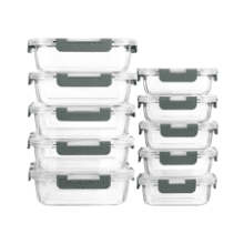 [10-Pack] Glass Meal Prep Containers