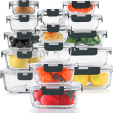 30 Pieces Glass Food Storage Containers Set