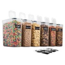 6 Pack Airtight Cereal Food Storage Container