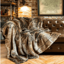 BATTILO HOME Large Brown Faux Fur Throw Blanket